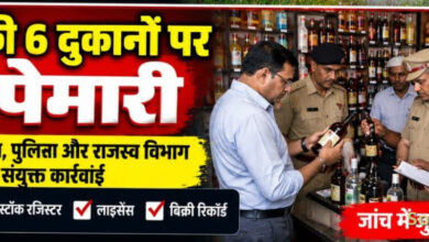 छह शराब की दुकानों पर छापा, संचालकों में मचा हड़कंप,