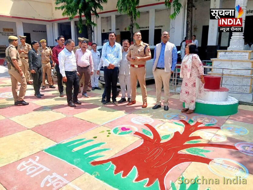 रंगों से छात्र-छात्राओं ने दिया पर्यावरण संरक्षण का संदेश,